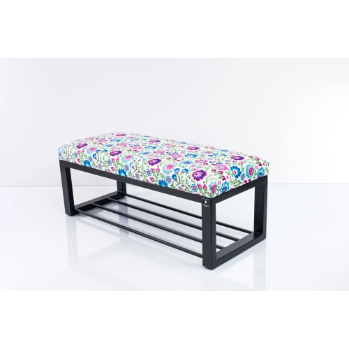 Ławka Pufa Tapicerowana Kwiaty Łowieckie Stal LGM-6 Rozmiary od 50 cm do 200 cm