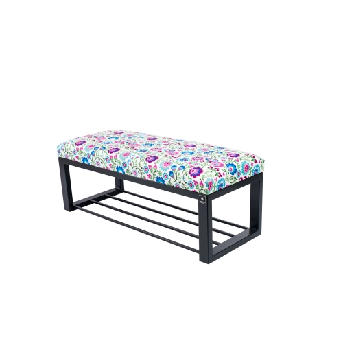 Ławka Pufa Tapicerowana Kwiaty Łowieckie Stal LGM-6 Rozmiary od 50 cm do 200 cm