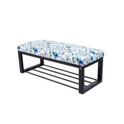 Ławka Pufa Tapicerowana Kwiaty Malowane Stal LGM-6 Rozmiary od 50 cm do 200 cm