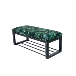 Ławka Pufa Tapicerowana Liście Tropikalne Stal LGM-6 Rozmiary od 50 cm do 200 cm