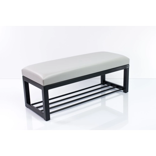 Ławka Pufa Tapicerowana Siedzisko Gładkie Ekoskóra Popiel Stal LGM-7 Rozmiary od 50 cm do 200 cm