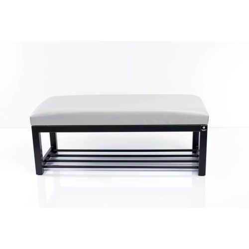 Ławka Pufa Tapicerowana Siedzisko Gładkie Ekoskóra Popiel Stal LGM-7 Rozmiary od 50 cm do 200 cm