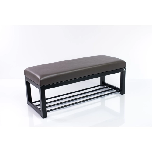 Ławka Pufa Tapicerowana Siedzisko Gładkie Ekoskóra Grafit Stal LGM-7 Rozmiary od 50 cm do 200 cm