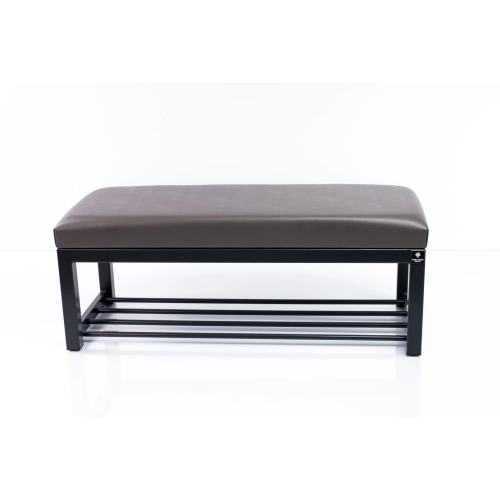 Ławka Pufa Tapicerowana Siedzisko Gładkie Ekoskóra Grafit Stal LGM-7 Rozmiary od 50 cm do 200 cm