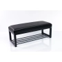 Ławka Pufa Tapicerowana Siedzisko Gładkie Ekoskóra Czarny Stal LGM-7 Rozmiary od 50 cm do 200 cm