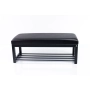 Ławka Pufa Tapicerowana Siedzisko Gładkie Ekoskóra Czarny Stal LGM-7 Rozmiary od 50 cm do 200 cm