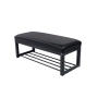 Ławka Pufa Tapicerowana Siedzisko Gładkie Ekoskóra Czarny Stal LGM-7 Rozmiary od 50 cm do 200 cm