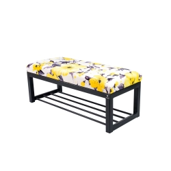 Ławka Pufa Tapicerowana Marakesz Żółty Stal LGM-7 Rozmiary od 50 cm do 200 cm