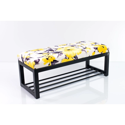 Ławka Pufa Tapicerowana Marakesz Żółty Stal LGM-7 Rozmiary od 50 cm do 200 cm