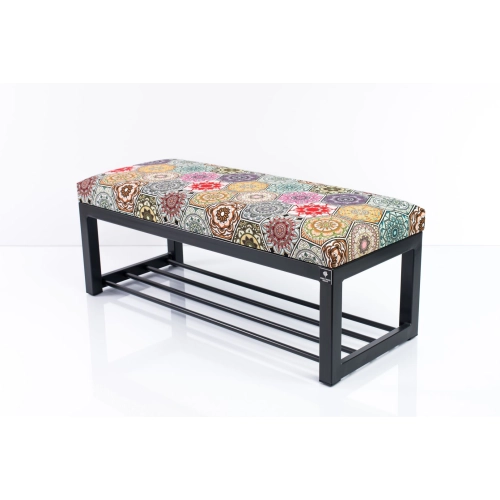Ławka Pufa Tapicerowana Hexagony Mandala Stal LGM-7 Rozmiary od 50 cm do 200 cm