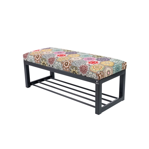 Ławka Pufa Tapicerowana Hexagony Mandala Stal LGM-7 Rozmiary od 50 cm do 200 cm