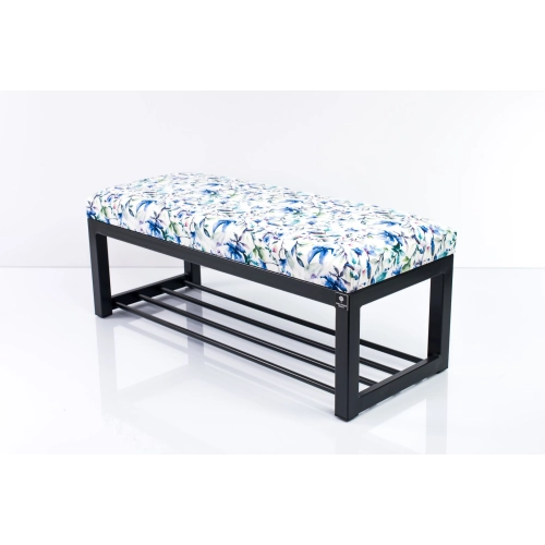 Ławka Pufa Tapicerowana Kwiaty Malowane Stal LGM-7 Rozmiary od 50 cm do 200 cm