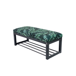 Ławka Pufa Tapicerowana Liście Tropikalne Stal LGM-7 Rozmiary od 50 cm do 200 cm