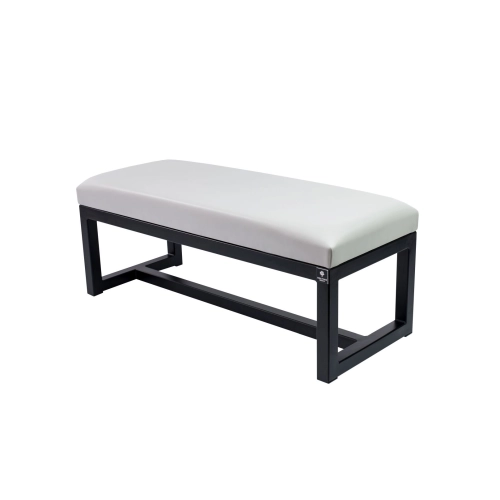 Ławka Pufa Tapicerowana Siedzisko Gładkie Ekoskóra Popiel Stal LGM-9 Rozmiary od 50 cm do 200 cm