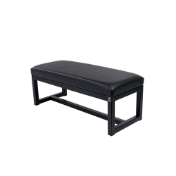 Ławka Pufa Tapicerowana Siedzisko Gładkie Ekoskóra Czarny Stal LGM-9 Rozmiary od 50 cm do 200 cm