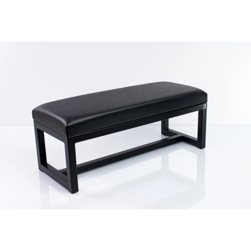Ławka Pufa Tapicerowana Siedzisko Gładkie Ekoskóra Czarny Stal LGM-9 Rozmiary od 50 cm do 200 cm