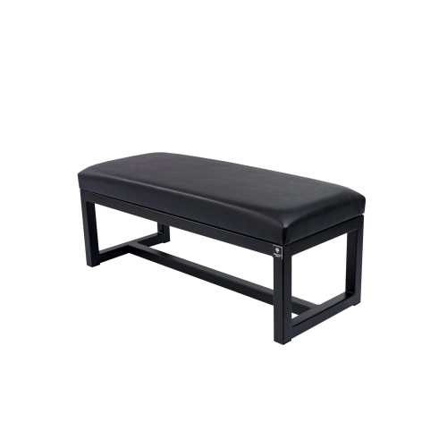 Ławka Pufa Tapicerowana Siedzisko Gładkie Ekoskóra Czarny Stal LGM-9 Rozmiary od 50 cm do 200 cm