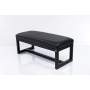 Ławka Pufa Tapicerowana Siedzisko Gładkie Ekoskóra Czarny Stal LGM-9 Rozmiary od 50 cm do 200 cm