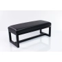 Ławka Pufa Tapicerowana Siedzisko Gładkie Ekoskóra Czarny Stal LGM-9 Rozmiary od 50 cm do 200 cm