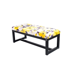 Ławka Pufa Tapicerowana Marakesz Żółty Stal LGM-9 Rozmiary od 50 cm do 200 cm