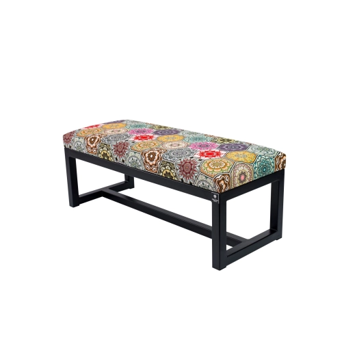 Ławka Pufa Tapicerowana Hexagony Mandala Stal LGM-9 Rozmiary od 50 cm do 200 cm