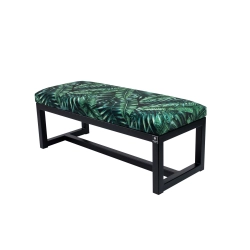 Ławka Pufa Tapicerowana Liście Tropikalne Stal LGM-9 Rozmiary od 50 cm do 200 cm
