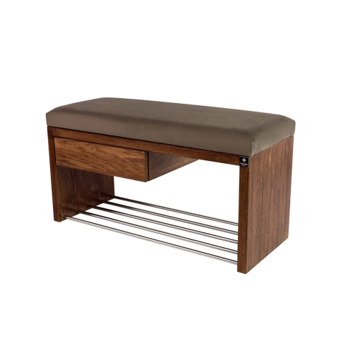 Ławka Szafka Pufa Tapicerowana Siedzisko Gładkie Brązowy LGS-1 Rozmiary od 50 cm do 200 cm