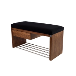 Ławka Szafka Pufa Tapicerowana Siedzisko Gładkie Czarny LGS-1 Rozmiary od 50 cm do 200 cm