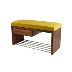 Ławka Szafka Pufa Tapicerowana Siedzisko Gładkie Żółcień Cytrynowa LGS-1 Rozmiary od 50 cm do 200 cm