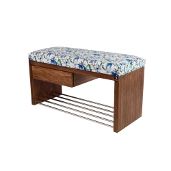 Ławka Szafka Pufa Tapicerowana Siedzisko Gładkie Kwiaty Malowane LGS-1 Rozmiary od 50 cm do 200 cm