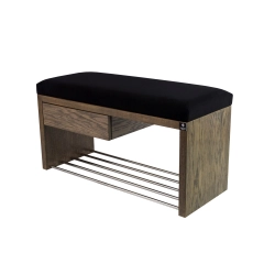 Ławka Szafka Pufa Tapicerowana Siedzisko Gładkie Czarny LGS-1 Rozmiary od 50 cm do 200 cm