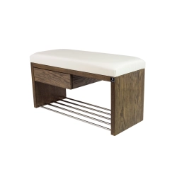Ławka Szafka Pufa Tapicerowana Siedzisko Gładkie Ekoskóra Biały LGS-1 Rozmiary od 50 cm do 200 cm
