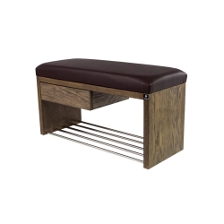 Ławka Szafka Pufa Tapicerowana Siedzisko Gładkie Ekoskóra Brąz LGS-1 Rozmiary od 50 cm do 200 cm
