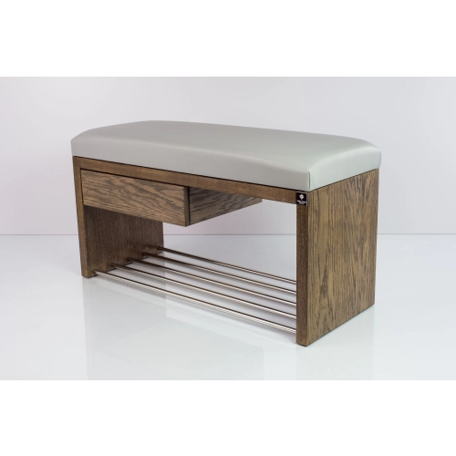 Ławka Szafka Pufa Tapicerowana Siedzisko Gładkie Ekoskóra Popiel LGS-1 Rozmiary od 50 cm do 200 cm