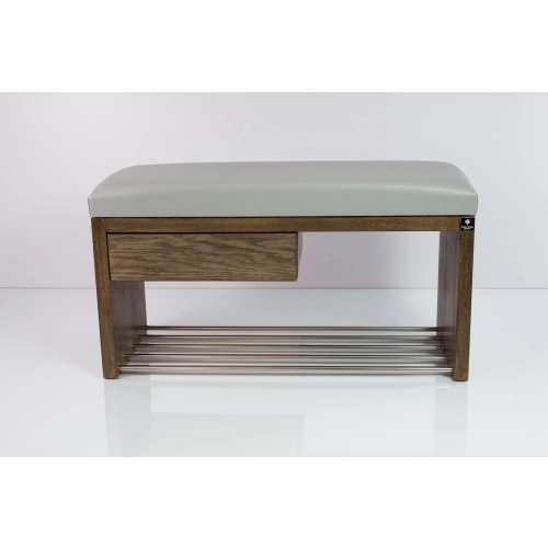 Ławka Szafka Pufa Tapicerowana Siedzisko Gładkie Ekoskóra Popiel LGS-1 Rozmiary od 50 cm do 200 cm