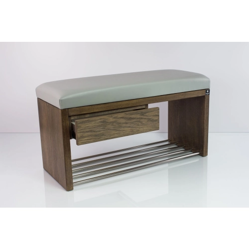 Ławka Szafka Pufa Tapicerowana Siedzisko Gładkie Ekoskóra Popiel LGS-1 Rozmiary od 50 cm do 200 cm