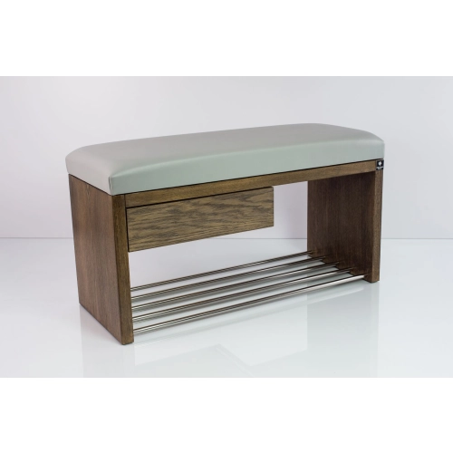 Ławka Szafka Pufa Tapicerowana Siedzisko Gładkie Ekoskóra Popiel LGS-1 Rozmiary od 50 cm do 200 cm