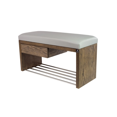 Ławka Szafka Pufa Tapicerowana Siedzisko Gładkie Ekoskóra Popiel LGS-1 Rozmiary od 50 cm do 200 cm