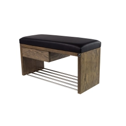 Ławka Szafka Pufa Tapicerowana Siedzisko Gładkie Ekoskóra Czarny LGS-1 Rozmiary od 50 cm do 200 cm
