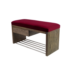 Ławka Szafka Pufa Tapicerowana Siedzisko Gładkie Bordowy LGS-1 Rozmiary od 50 cm do 200 cm