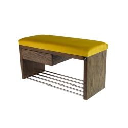 Ławka Szafka Pufa Tapicerowana Siedzisko Gładkie Żółcień Cytrynowa LGS-1 Rozmiary od 50 cm do 200 cm