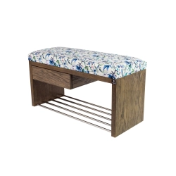 Ławka Szafka Pufa Tapicerowana Siedzisko Gładkie Kwiaty Malowane LGS-1 Rozmiary od 50 cm do 200 cm