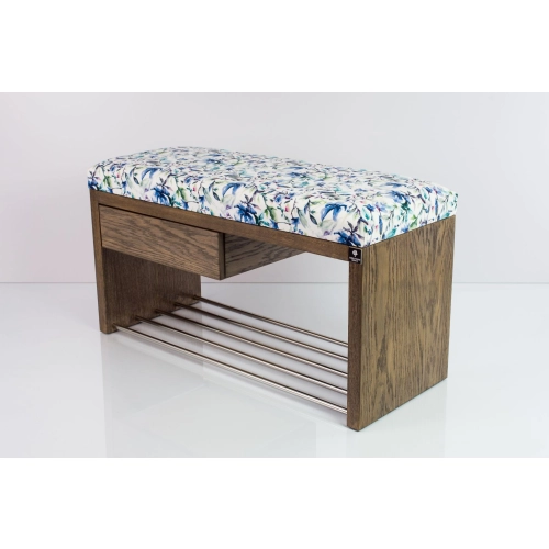 Ławka Szafka Pufa Tapicerowana Siedzisko Gładkie Kwiaty Malowane LGS-1 Rozmiary od 50 cm do 200 cm