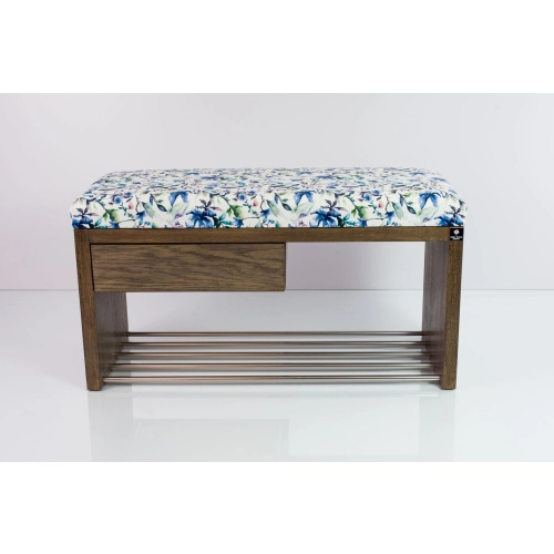 Ławka Szafka Pufa Tapicerowana Siedzisko Gładkie Kwiaty Malowane LGS-1 Rozmiary od 50 cm do 200 cm