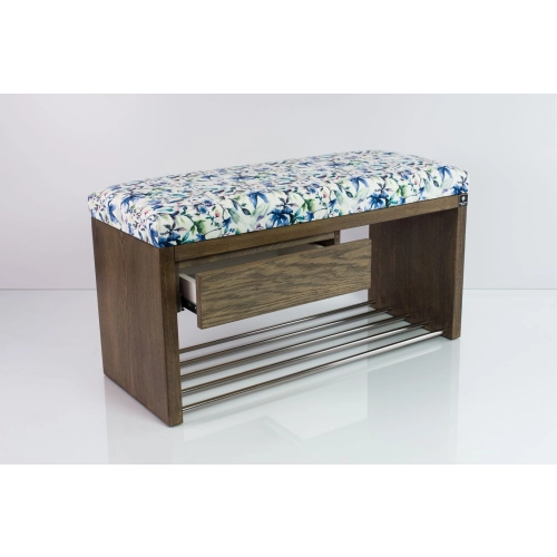 Ławka Szafka Pufa Tapicerowana Siedzisko Gładkie Kwiaty Malowane LGS-1 Rozmiary od 50 cm do 200 cm