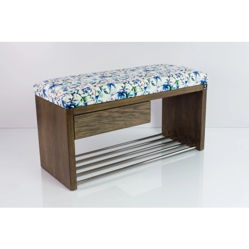 Ławka Szafka Pufa Tapicerowana Siedzisko Gładkie Kwiaty Malowane LGS-1 Rozmiary od 50 cm do 200 cm