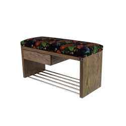 Ławka Szafka Pufa Tapicerowana Siedzisko Gładkie Liście Maki Koliber LGS-1 Rozmiary od 50 cm do 200 cm