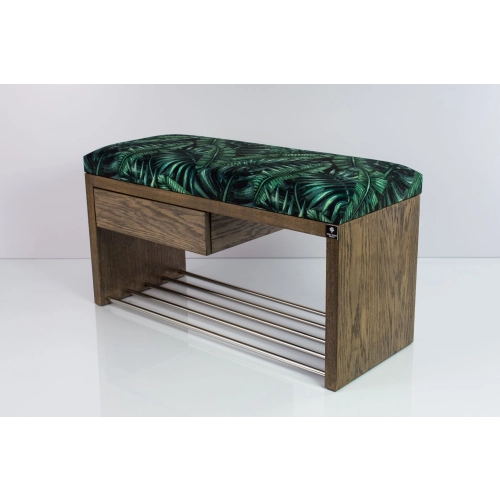 Ławka Szafka Pufa Tapicerowana Siedzisko Gładkie Liście Tropikalne LGS-1 Rozmiary od 50 cm do 200 cm