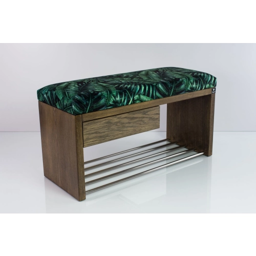 Ławka Szafka Pufa Tapicerowana Siedzisko Gładkie Liście Tropikalne LGS-1 Rozmiary od 50 cm do 200 cm