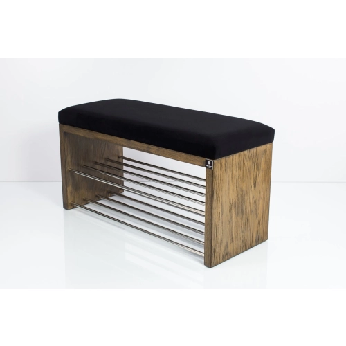 Ławka Szafka Pufa Tapicerowana Siedzisko Gładkie Czarny LGS-10 Rozmiary od 50 cm do 200 cm